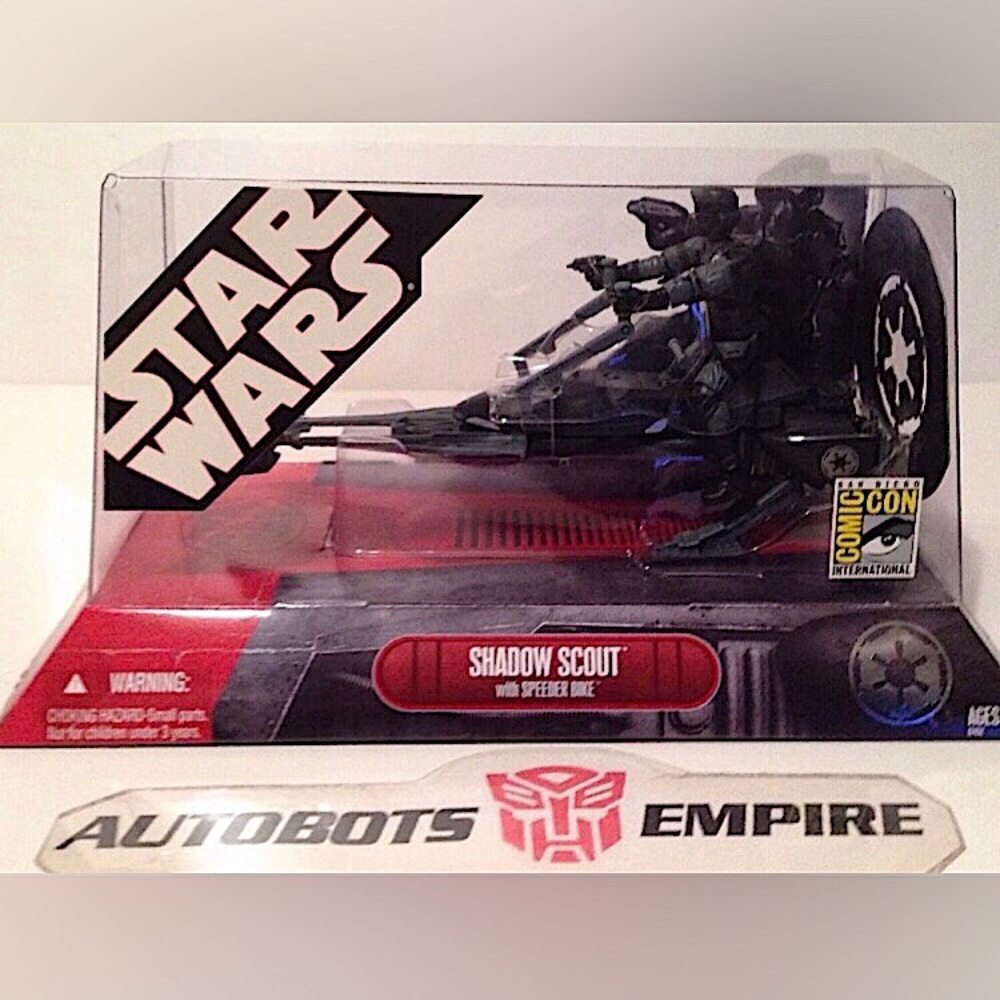 Vintage Hasbro Star Wars SDCC Black Shadowscout with Speederbike Figure Toy lee